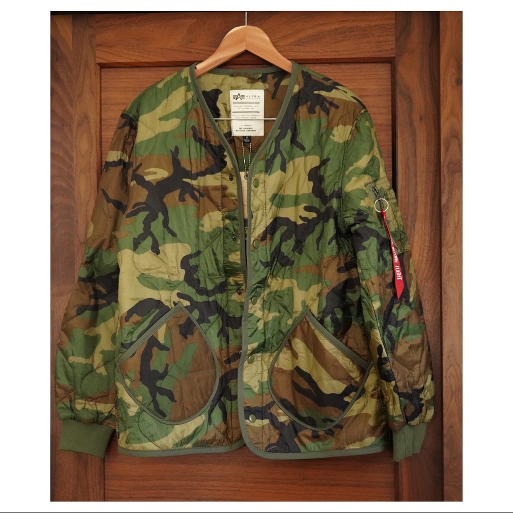 SOLD Alpha Industries Woodland Camo Jacket Liner